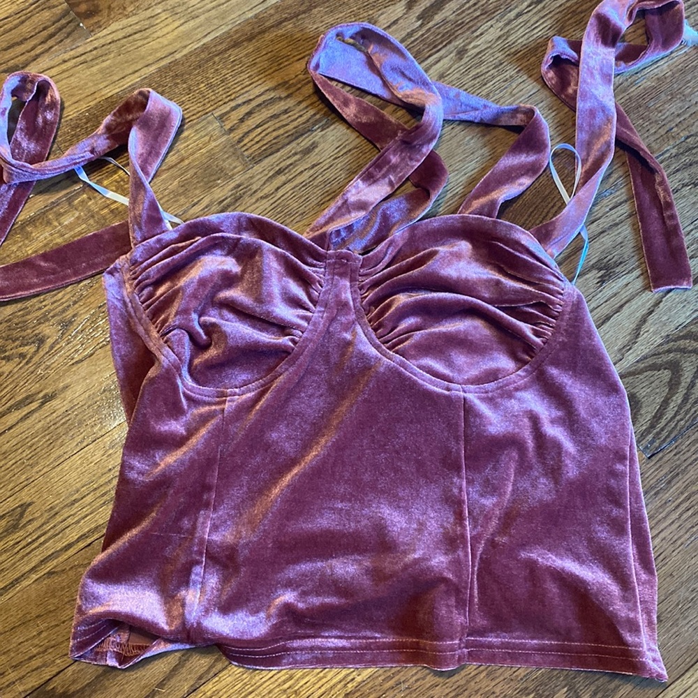 Velvet tie top